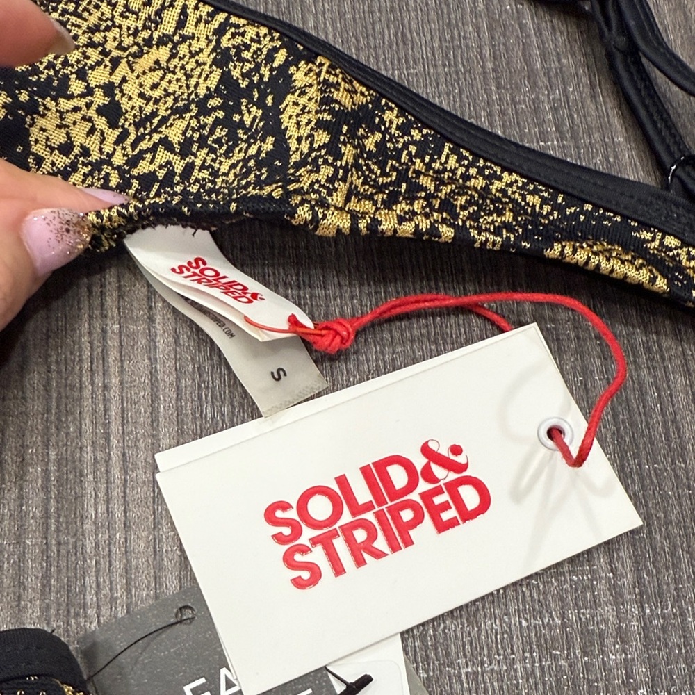 SOLID & STRIPED Black and Gold Patterned Bikini - Picture 5 of 7